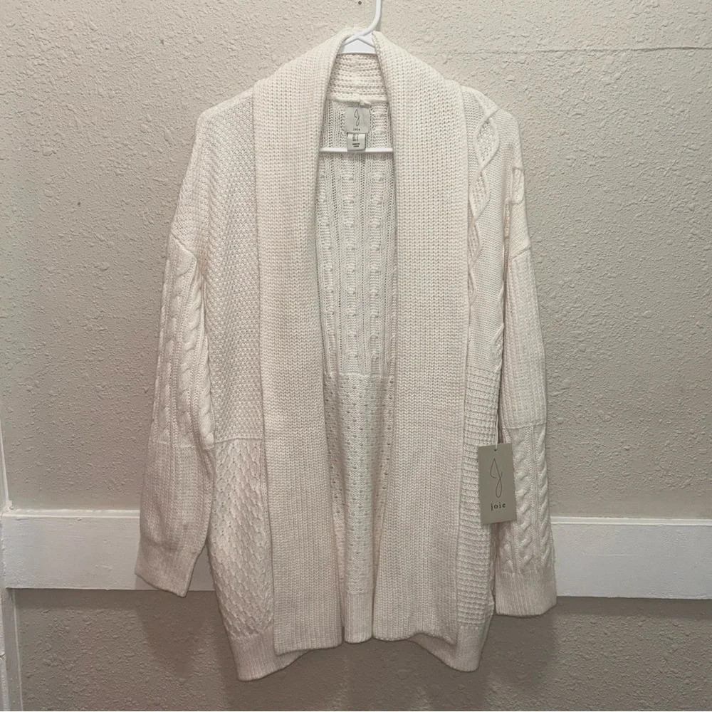 Joie Off-White Knit Open Cardigan NWT
